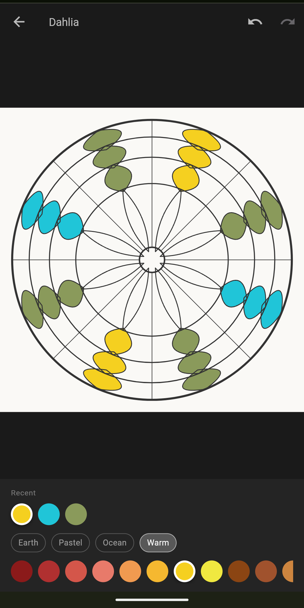 Coloring in progress